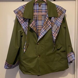 Reversible Olive Green Women's with Plaid Lining